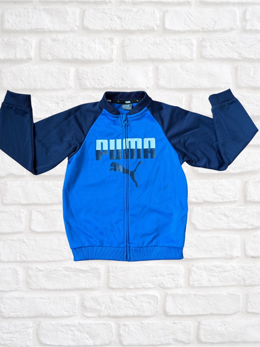 Puma Royal Blue and Navy Zippered Track Jacket for‎ toddler boy - Picture 1 of 4